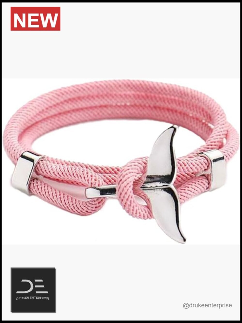 Adjustable Rope Wrap Bracelet Fish Tail Charm Beach Jewelry for Women